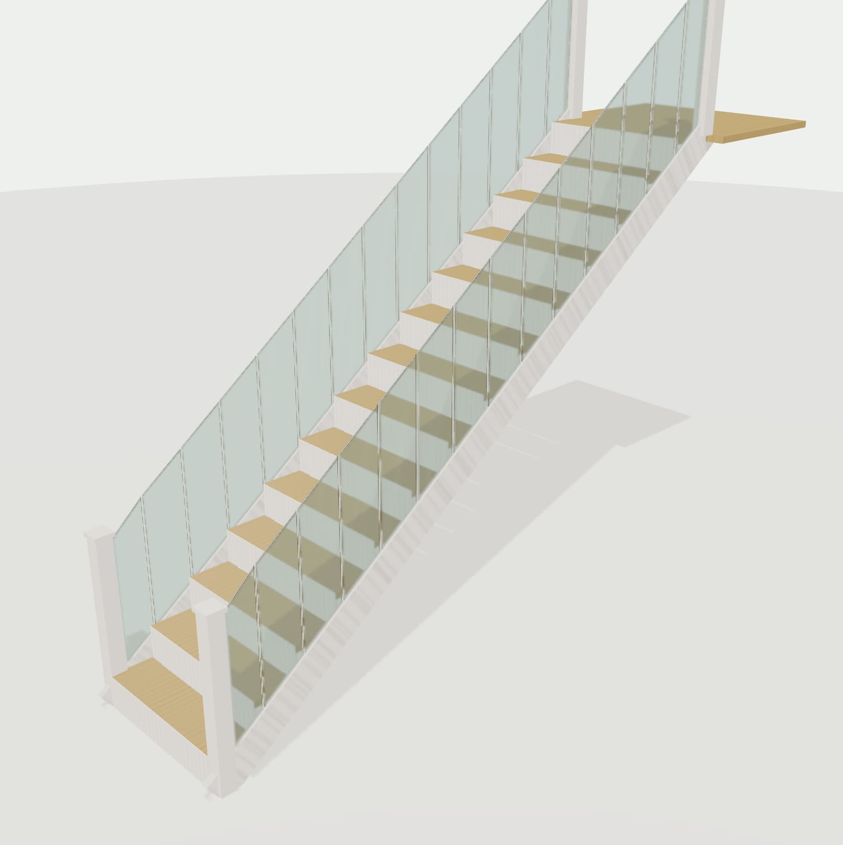 Modern Glass staircase render