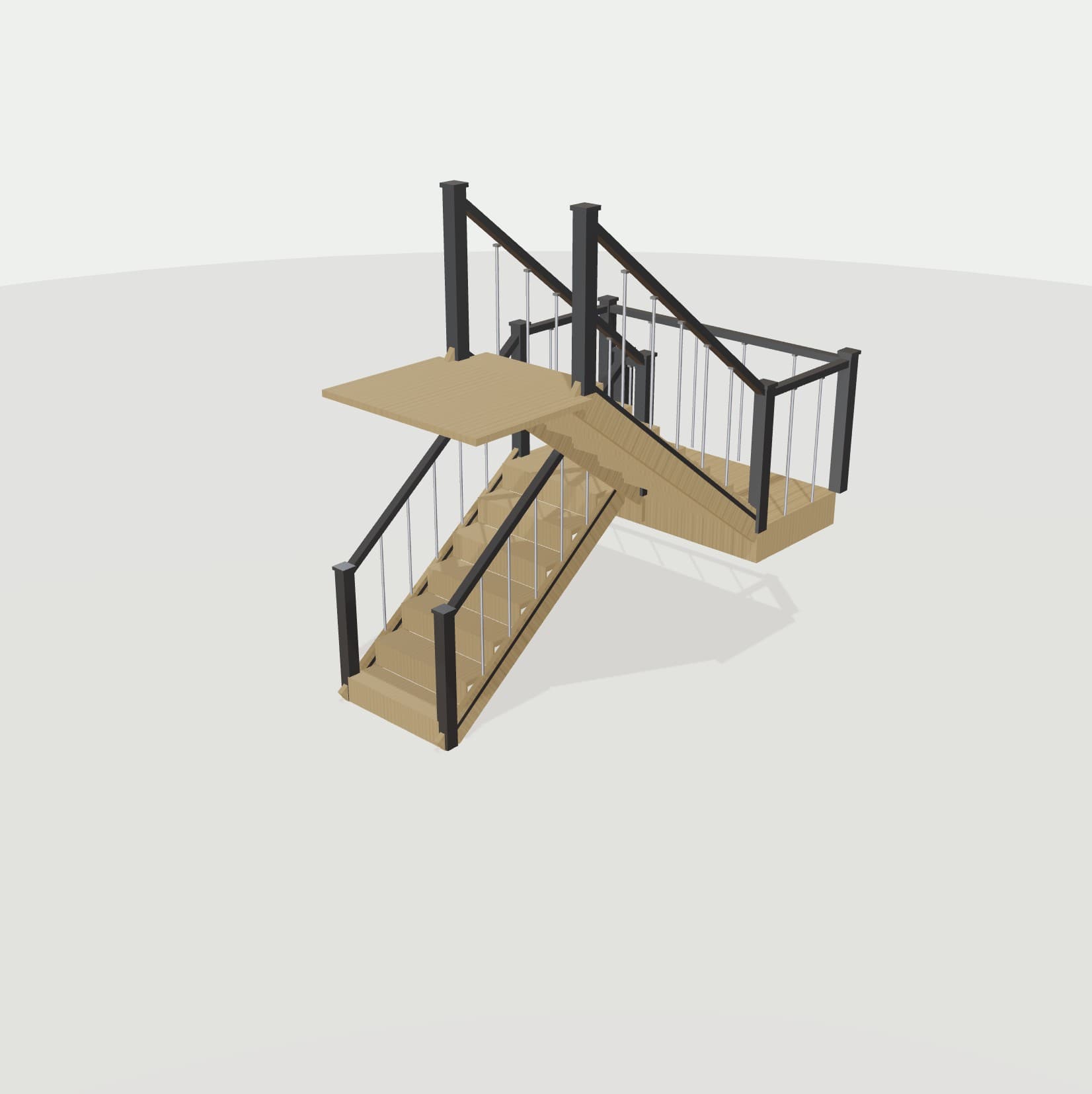 Steel & Ash staircase render